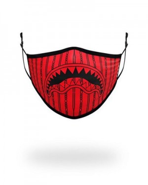 Red Sprayground Adult Reverse Sharks In Paris Form Fitting Face Masks | 46892-XHWS