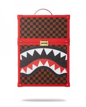 Red Sprayground All Or Nothing Sharks In Paris Chaturanga Shark 1900 Backpacks | 06387-MXZA