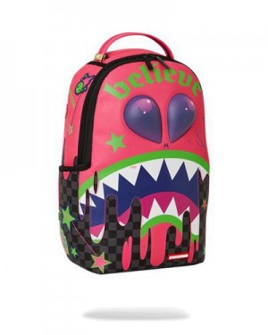 Red Sprayground Believe (Dlxv) Backpacks | 08512-IRNM