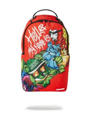 Red Sprayground Da Bounce House Backpacks | 93425-TXOM