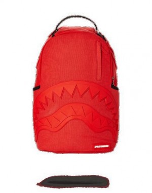 Red Sprayground Ghost Rubber Shark Backpacks | 37968-RUJO