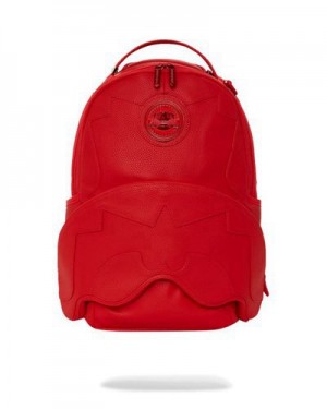 Red Sprayground Heavy Metal Shark (Dlxv) Backpacks | 72698-RVJN