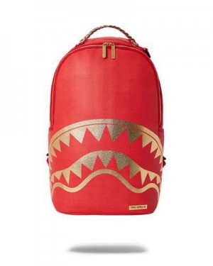 Red Sprayground King Of Kings Shedeur & Shilo Sanders Shark Backpacks | 74103-RTPY