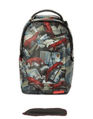 Red Sprayground Leopard Money Backpacks | 80153-UYOI