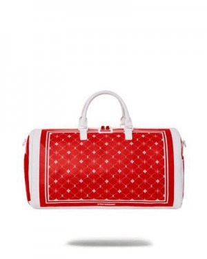 Red Sprayground Modus Operandi Duffle Bags | 43701-JHNL