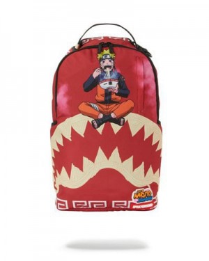 Red Sprayground Naruto Ramen Shark Backpacks | 85926-RMPC