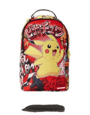 Red Sprayground Pikachu On The Run Backpacks | 51094-RCTD