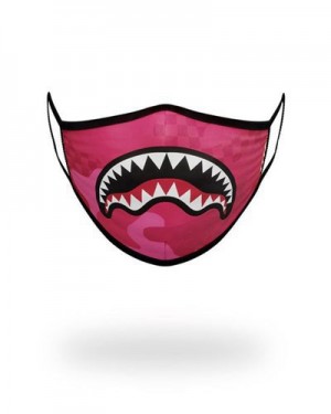 Red Sprayground Pink Anime Shark Form-fitting Face Masks | 31976-LZXY