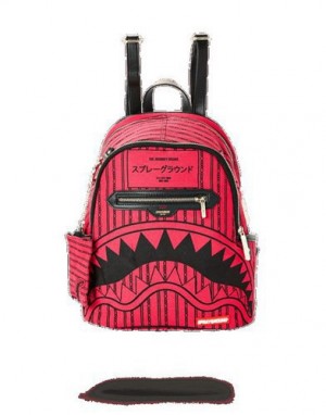 Red Sprayground Pink Reverse Sharks In Paris Savage Backpacks | 96041-BERA