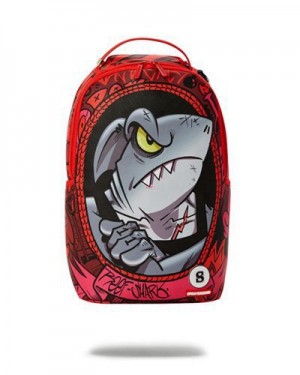 Red Sprayground Reef Shark (Shareef O'neal Collab) Backpacks | 52894-YQGM