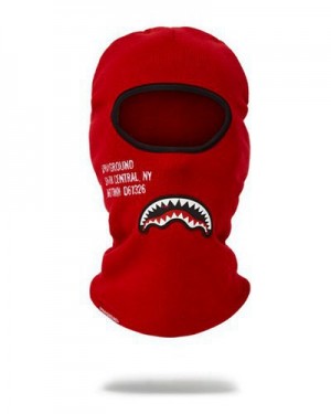 Red Sprayground Shark Central Ski Masks | 36791-VPUJ