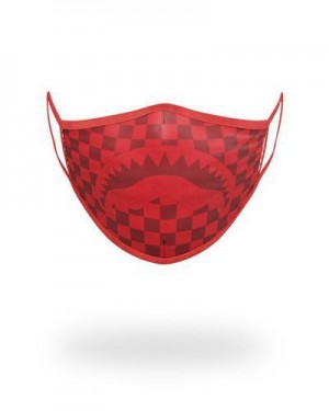 Red Sprayground Sharks In Paris Form-fitting Face Masks | 90168-QWBN