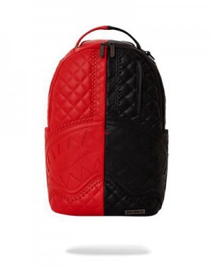 Red / Black Sprayground Riviera Split (Dlxv) Backpacks | 98206-NZHX