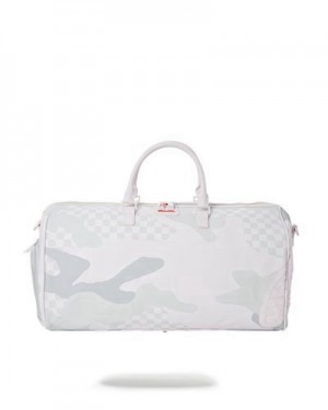 White Sprayground 3am Le Blanc Duffle Bags | 81706-UGJB