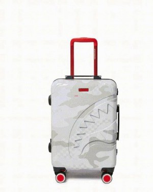 White Sprayground 3am Le Blanc Sharknautics Hardshell Carry-on Luggage | 41286-LGDM