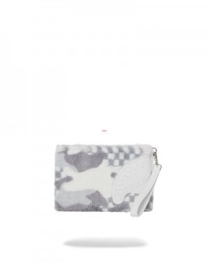 White Sprayground 3am Plush Swiss Alps Crossover Clutch Bag | 89432-OPGW