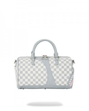 White Sprayground Air To The Throne Jetset Mini Duffle Bags | 42638-UTAS