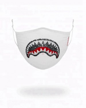 White Sprayground Clearcut Face Masks | 61349-FNBI