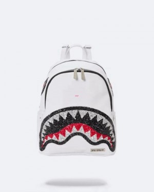 White Sprayground Clearcut Savage Backpacks | 05189-QDER