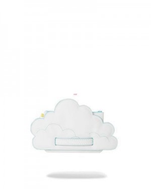 White Sprayground Cloudy With A Chance Of Shark Crossover Clutch Bag | 31709-LFQW