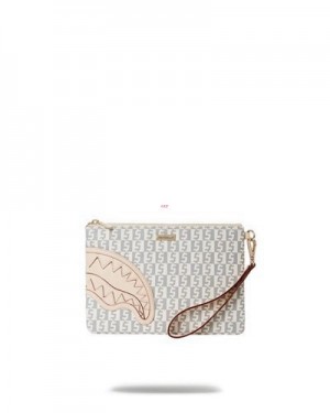 White Sprayground Crème De La Crème Crossover Clutch Bag | 71890-HUVB