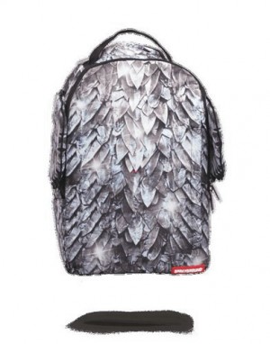 White Sprayground Diamond Wings Backpacks | 12930-SXHF