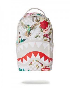 White Sprayground In The Garden (Dlxv) Backpacks | 03645-EGVJ