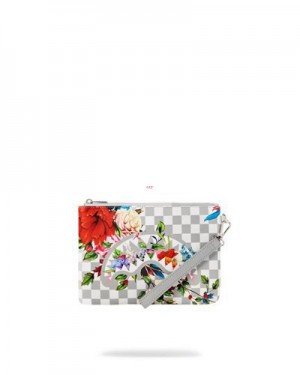 White Sprayground Jardin Du Palais Crossover Clutch Bag | 03528-UKAR