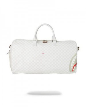 White Sprayground Mean & Clean Duffle Bags | 25406-LTOE