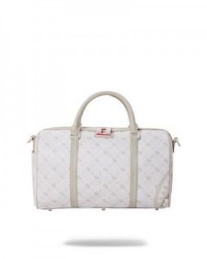 White Sprayground Moneygram Powder Mini Duffle Bags | 90628-SRWB