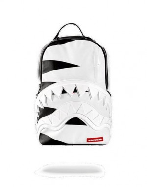 White Sprayground Phantom Rubber Shark Backpacks | 53260-EPAJ