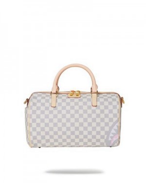 White Sprayground Rose All Day La Palais Mini Duffle Bags | 68194-AUNB