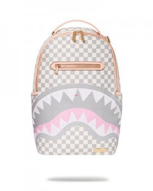 White Sprayground Rose All Day La Palais (Dlxv) Backpacks | 68209-BGEA