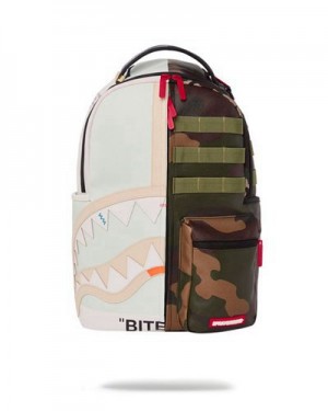 White Sprayground Split Weird (Dlxv) Backpacks | 60298-HINA