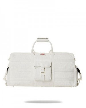 White Sprayground Stratosphere Cargo Duffle Bags | 67503-TSMW