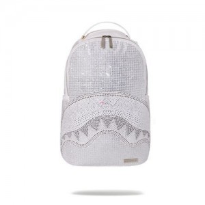 White Sprayground Trinity (Dlxv) Backpacks | 46728-IUBZ