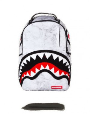 White Sprayground White Marble Backpacks | 73804-SHVN