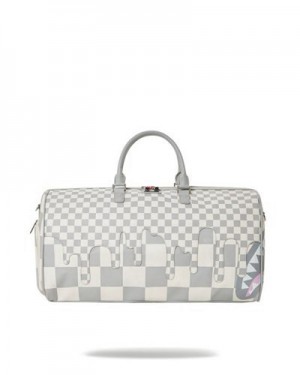 White Sprayground Xtc La Palais Duffle Bags | 98745-TWPQ