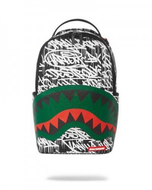 White / Green Sprayground Night Night (Dlxv) Backpacks | 09827-UGLO