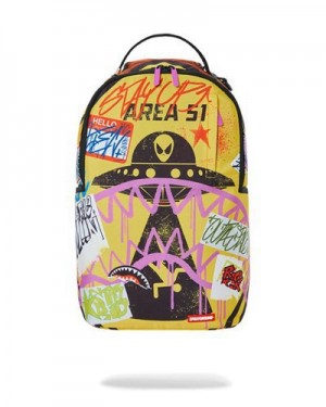 Yellow Sprayground Area Sg Backpacks | 68471-ZCLF