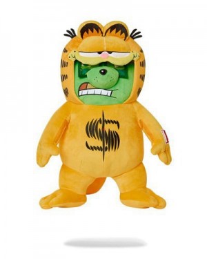 Yellow Sprayground Garfield Moneybear Suit Teddybear Backpacks | 89134-DACO