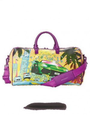 Yellow Sprayground Pop The Trunk Duffle Bags | 39782-FVNE