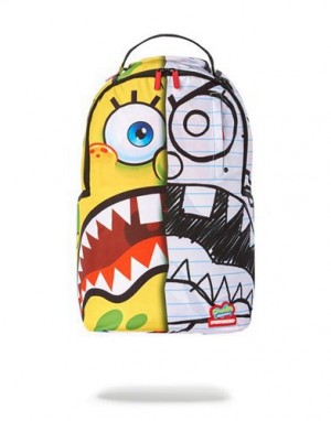 Yellow Sprayground Spongdoodle Bob Backpacks | 48067-NRTX