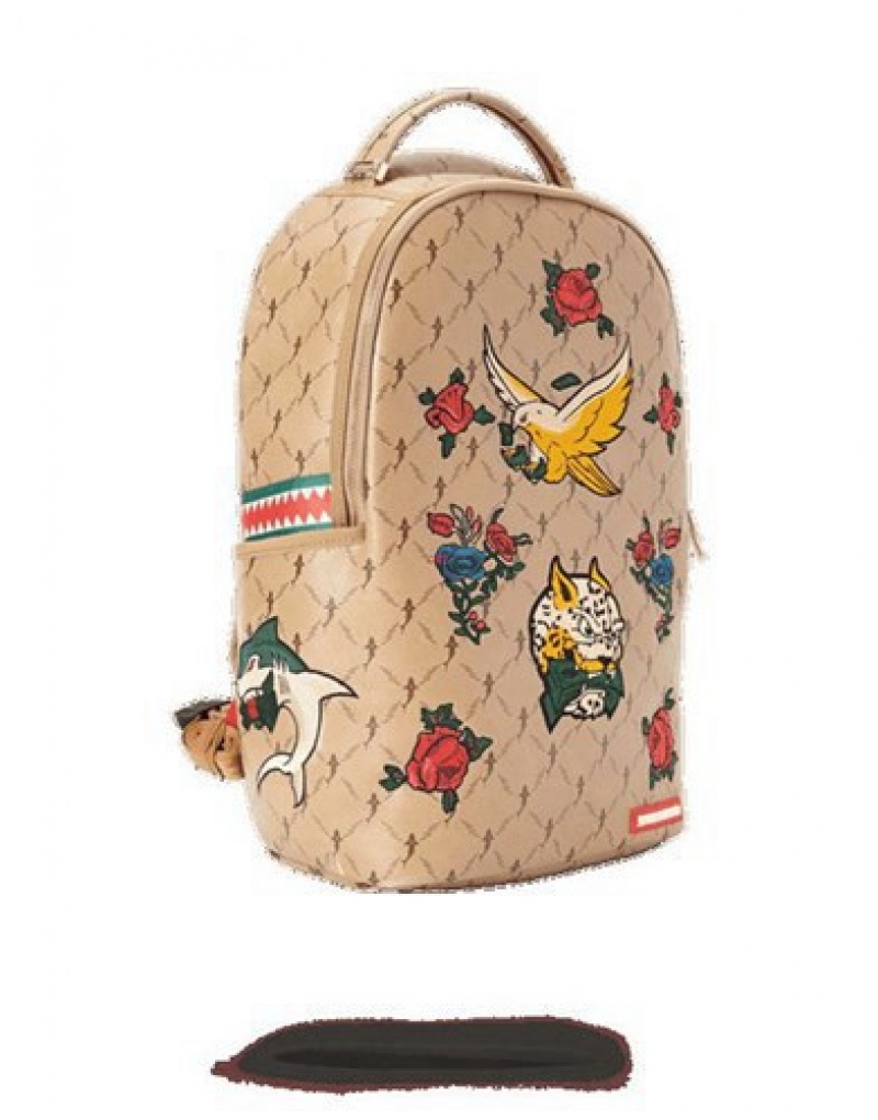 Beige Sprayground Air Italia Backpacks | 23918-STZJ