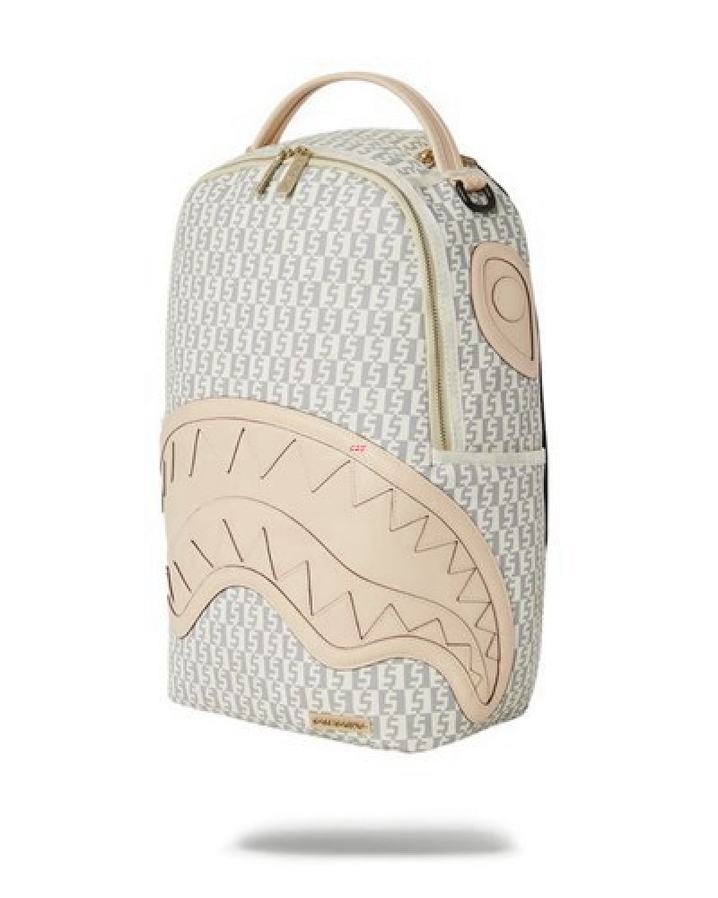 Beige Sprayground Crème De La Crème (Dlxv) Backpacks | 36725-CPTS