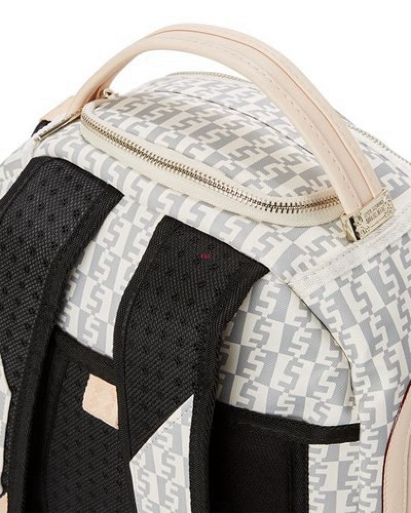 Beige Sprayground Crème De La Crème (Dlxv) Backpacks | 36725-CPTS