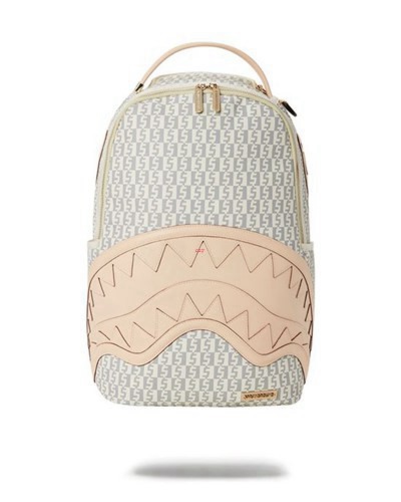 Beige Sprayground Crème De La Crème (Dlxv) Backpacks | 36725-CPTS