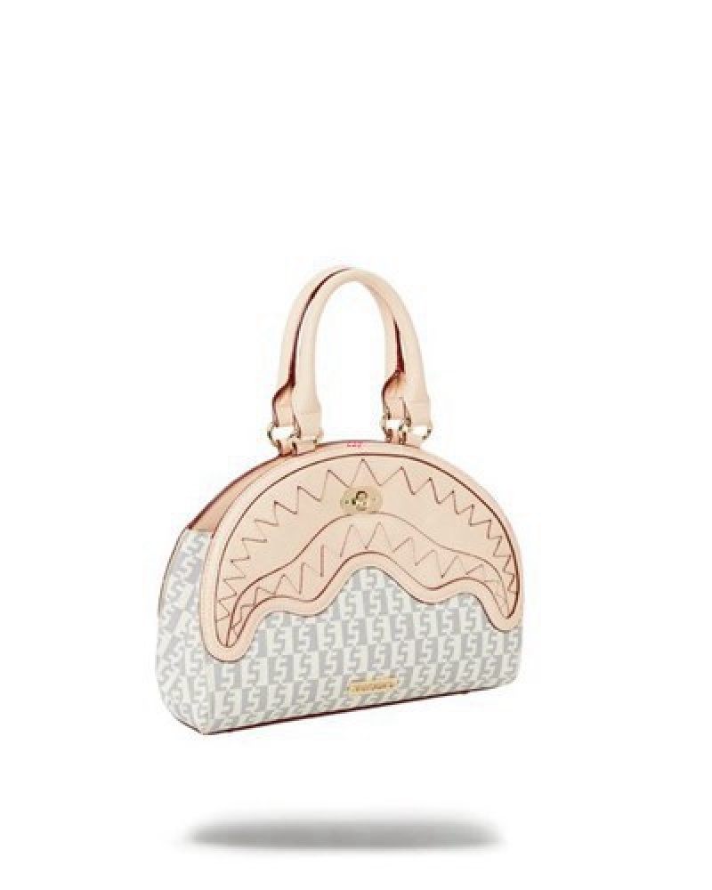 Beige Sprayground Crème De La Crème Shark Handbag | 57810-GUZE