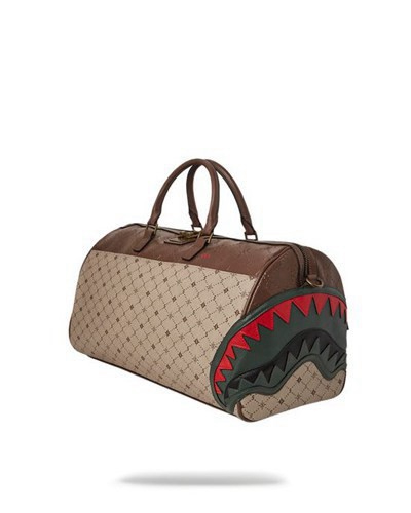 Beige Sprayground Fifth Avenue Emperor Duffle Bags | 64572-CMUD