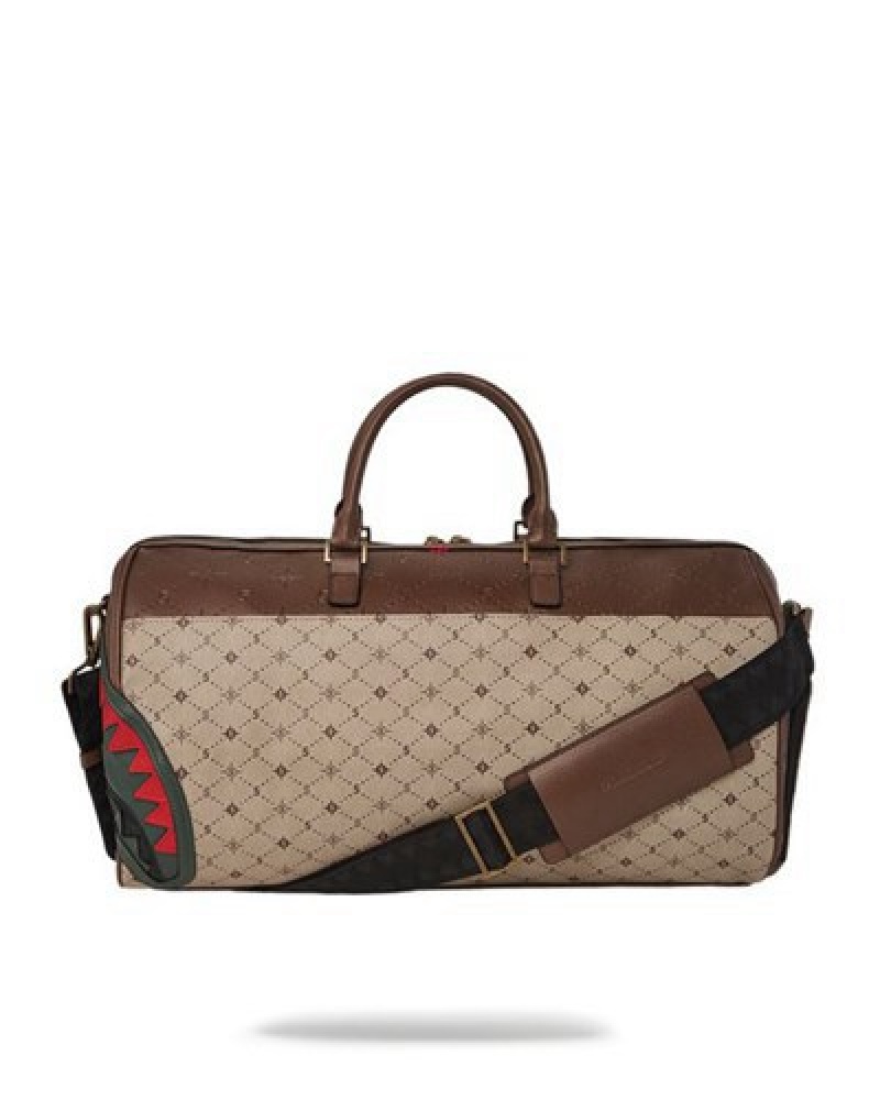 Beige Sprayground Fifth Avenue Emperor Duffle Bags | 64572-CMUD